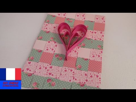 4 simples serviettes en papier pour découpage joli motifs coeurs bandes