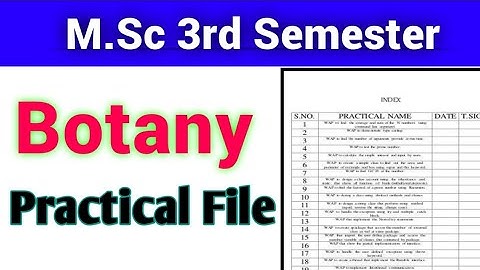 MSc Botany Third Semester Practical File
