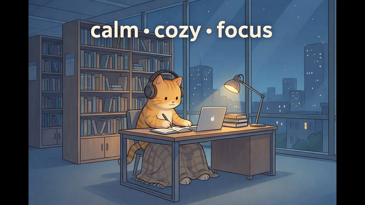 Cozy Lo-Fi Music for Studying & Writing | Quiet Night Focus 🌃😺