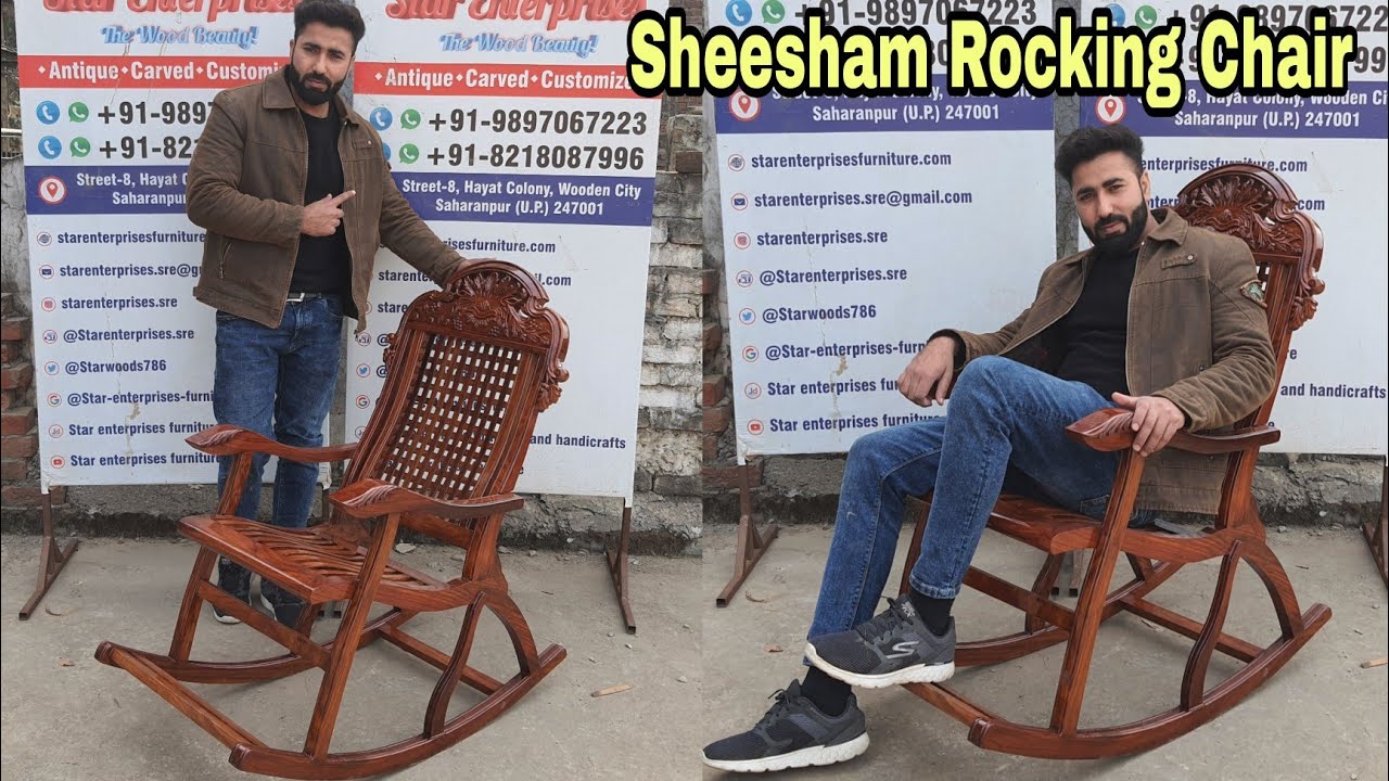 Sheesham Wood Rocking Chair, Rocking Chair Designs, Grandfather Chair 