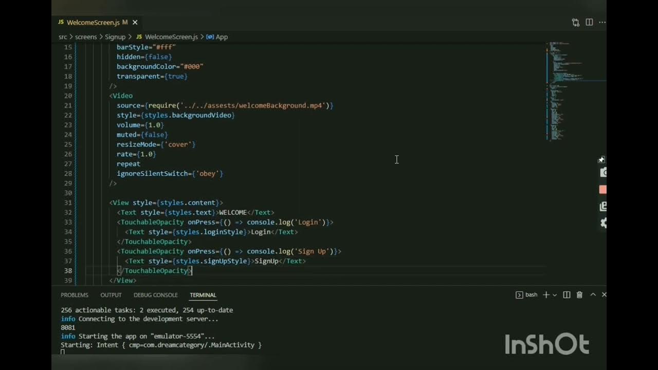 How to set video as background in react native 100 working video