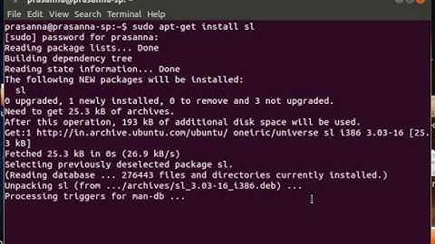 Installing sl - Steam Locomotive