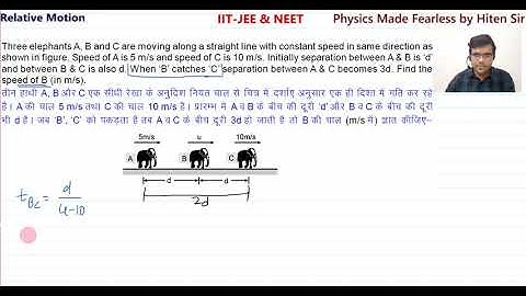 Three elephants A, B and C are moving along a straight line with constant speed in same direction as