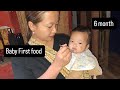 Our Baby Ngongo First Time Trying Food 6 Month Cute Reaction 