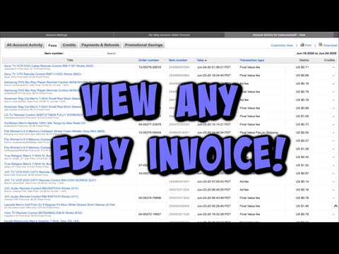 How to view ANY Ebay invoice + Fees for 18 months WITHOUT PayPal