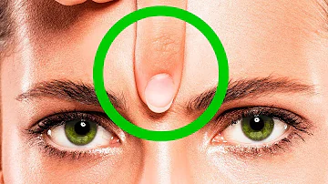 O que acontece se eu pressionar o meio da testa?