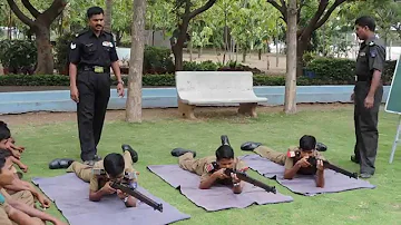 Sainik School Bijapur, NCC, Rifle, Training, aiming, 22 July 2015