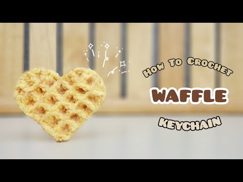Crochet Waffle Keychain