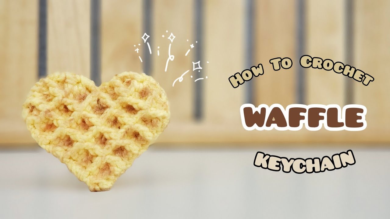 Crochet Waffle Keychain | Crochet Cookie Biscuit | Amigurumi Tutorial | SpringDay DIY