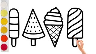 Easy ice cream tutorial for kids // Drawing for kids// Kids Art