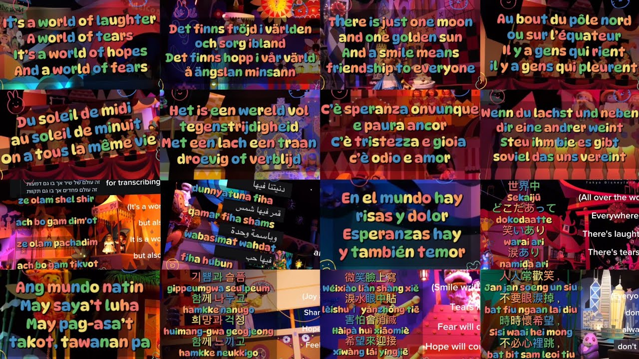 (UPDATED) It's A Small World ALL LANGUAGES audios + Lyrics & translations