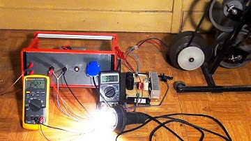 Bicycle Generator:  Electricity from an Excercise Bike +  Buck Boost Converter + UPS