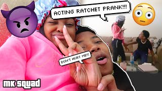 ACTING RATCHET PRANK ON MYKEL  (I REALLY GET MAD!!!)