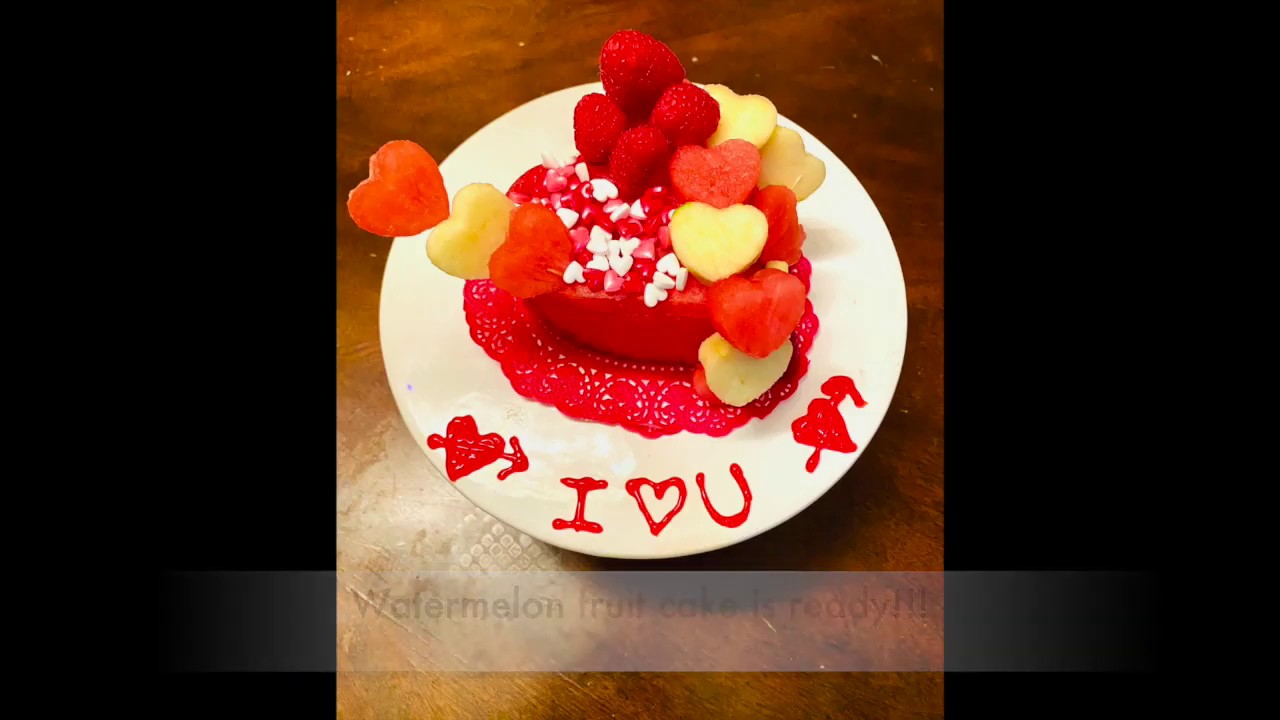 Watermelon Fruit Cake- Valentines Day Special | Gayathiri
