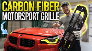 *FRONT END PERFECTION* | Installing AutoTecknic Carbon Fiber Motorsport Grille! (BMW G87 M2) H2 Eurosport Daytona Lower Front Grill Trim Unboxing And Install