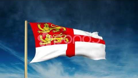 Sark Flag Slider Style. Waving In The Win With Cloud Background Animation