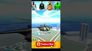 HELICOPTER VS ALL CARECTER JUMP CHALLENGE 🔥 INDIAN BIKE DRAWING 3D #indianbikedriving3d #gta #viral