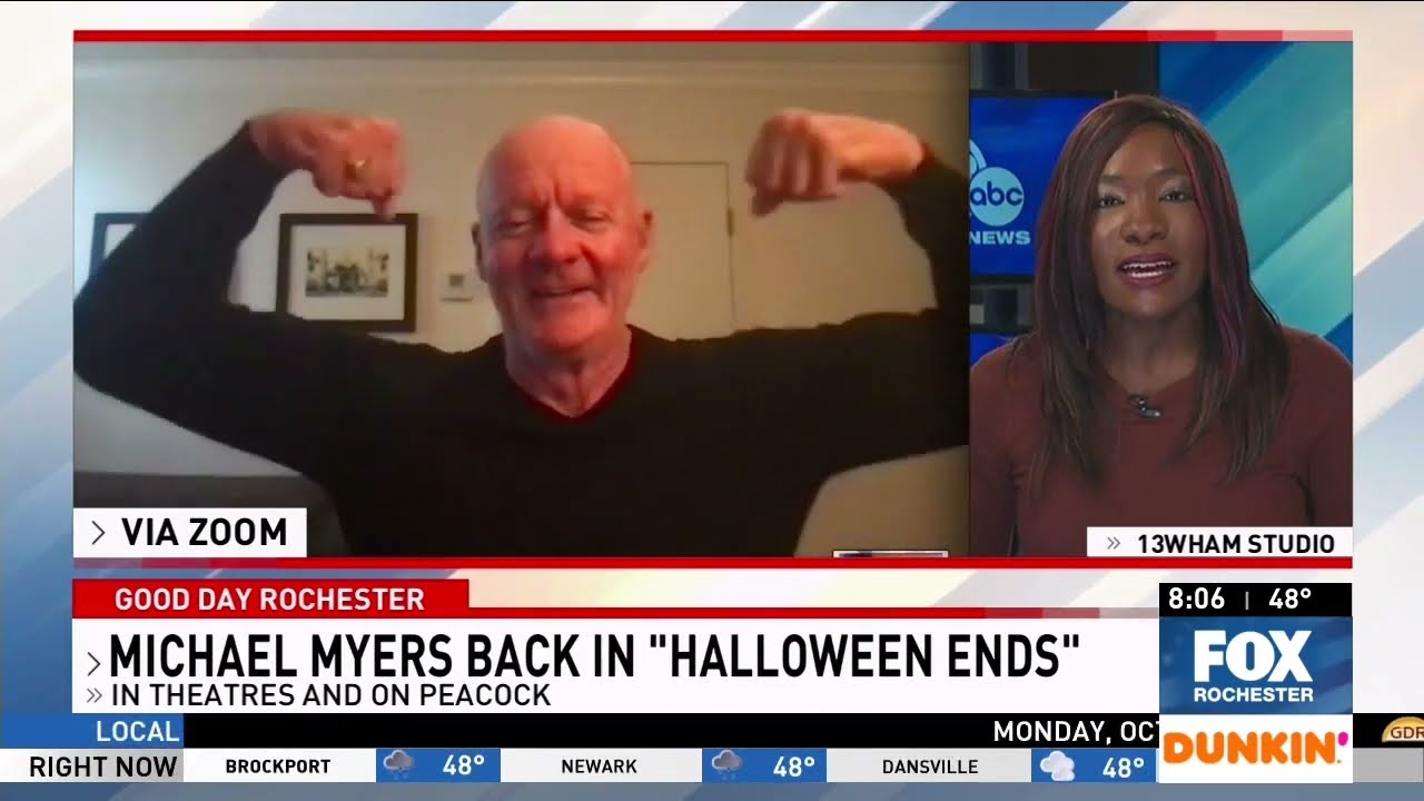 James Jude Courtney, Michael Myers actor, interviewed on Good Day Rochester for Halloween Ends