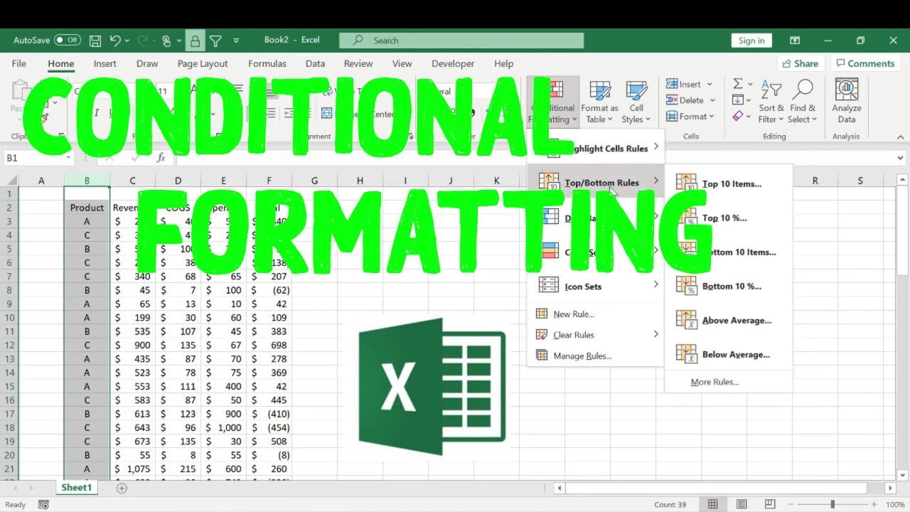 Basic Walkthrough On Conditional Formatting In Excel - YouTube