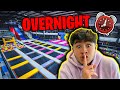 24 HOUR OVERNIGHT CHALLENGE IN TOP SECRET TRAMPOLINE PARK