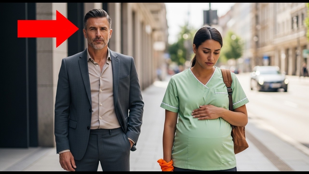 El millonario sigue a la limpiadora embarazada… y descubre un secreto que lo deja sin palabras