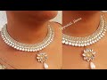 How To Make Designer Necklace At Home | DIY | Pearl Necklace Designs | Choker necklace |uppunutihome