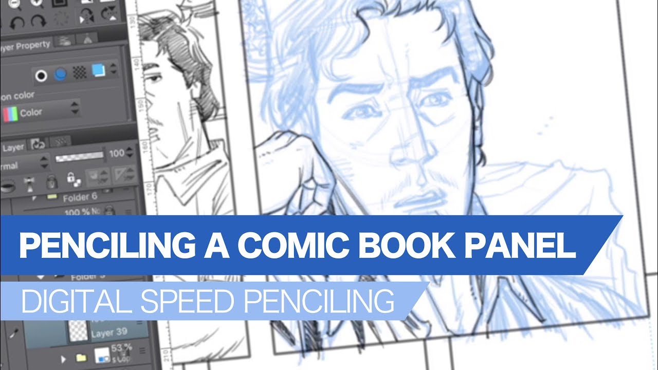 Digital Speed Penciling a Comic Book Panel on Clip Studio Paint 2