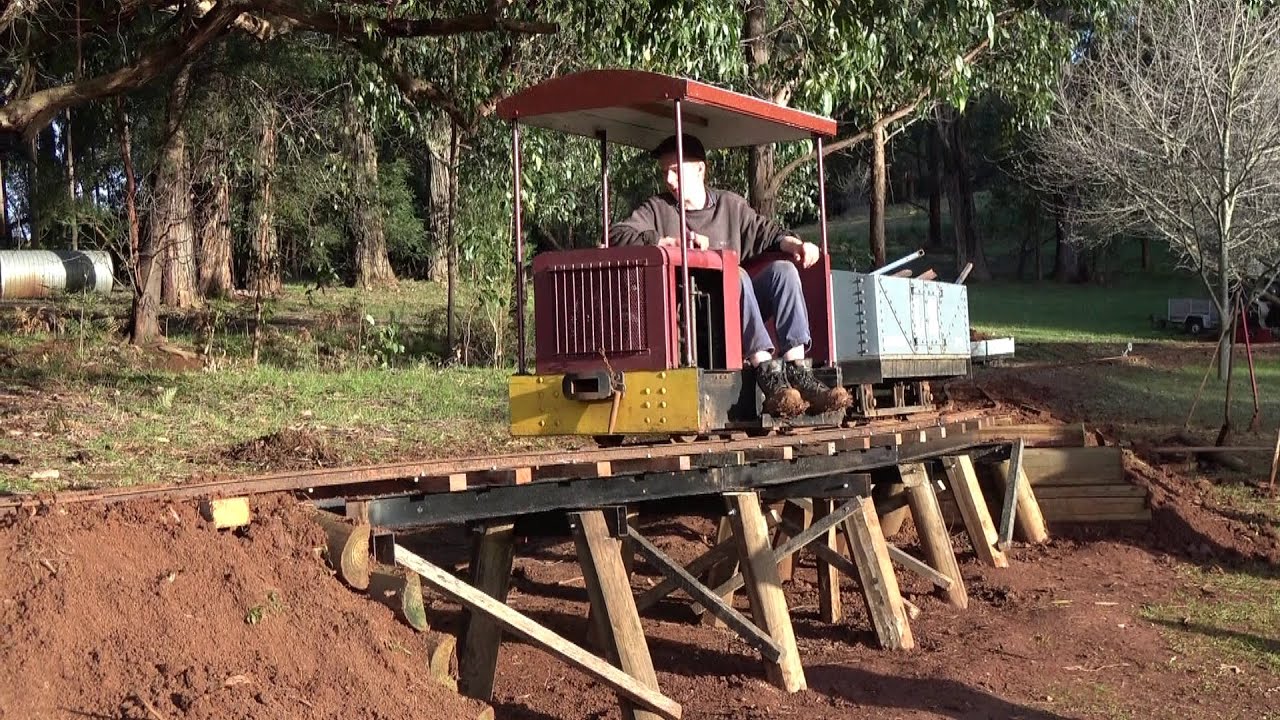 Building a one foot gauge trestle bridge YouTube