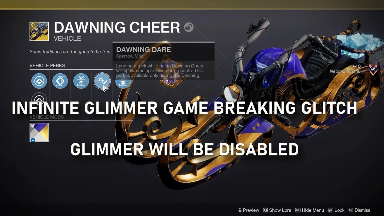 Infinite Glimmer Exploit, Glimmer Will Be Disabled!