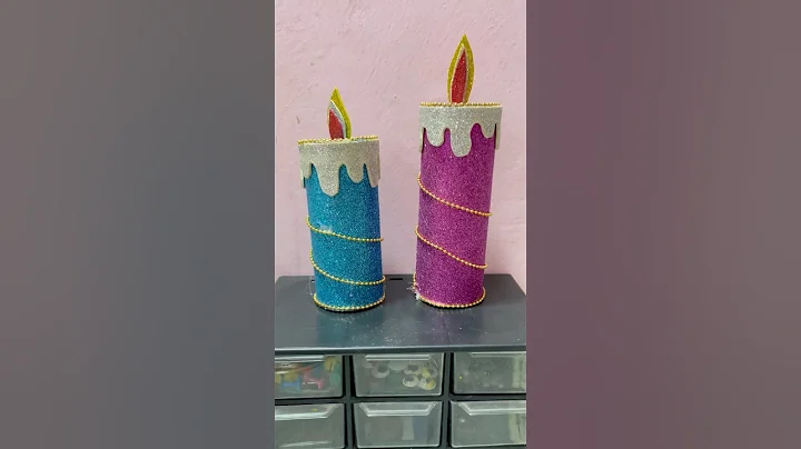 Diy Diwali Candles with paper roll #shorts #youtubeshorts #diwali #festivewithshorts #craft #kids
