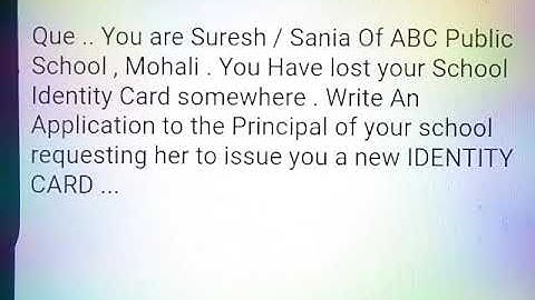 Application for issuing A New Identity Card || Letter To The Principal || Class-3 👍