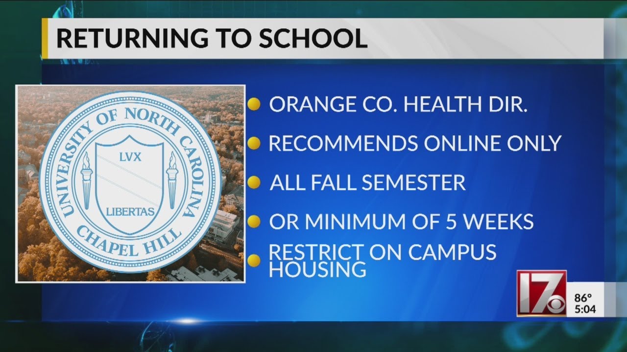 Orange County Health Director recommends online-only classes at UNC-Chapel Hill
