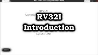 Introduction to RISC-V and the RV32I Instructions