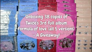 Unboxing 38 copies of twices 3rd full album Formula of Love + a giveaway!