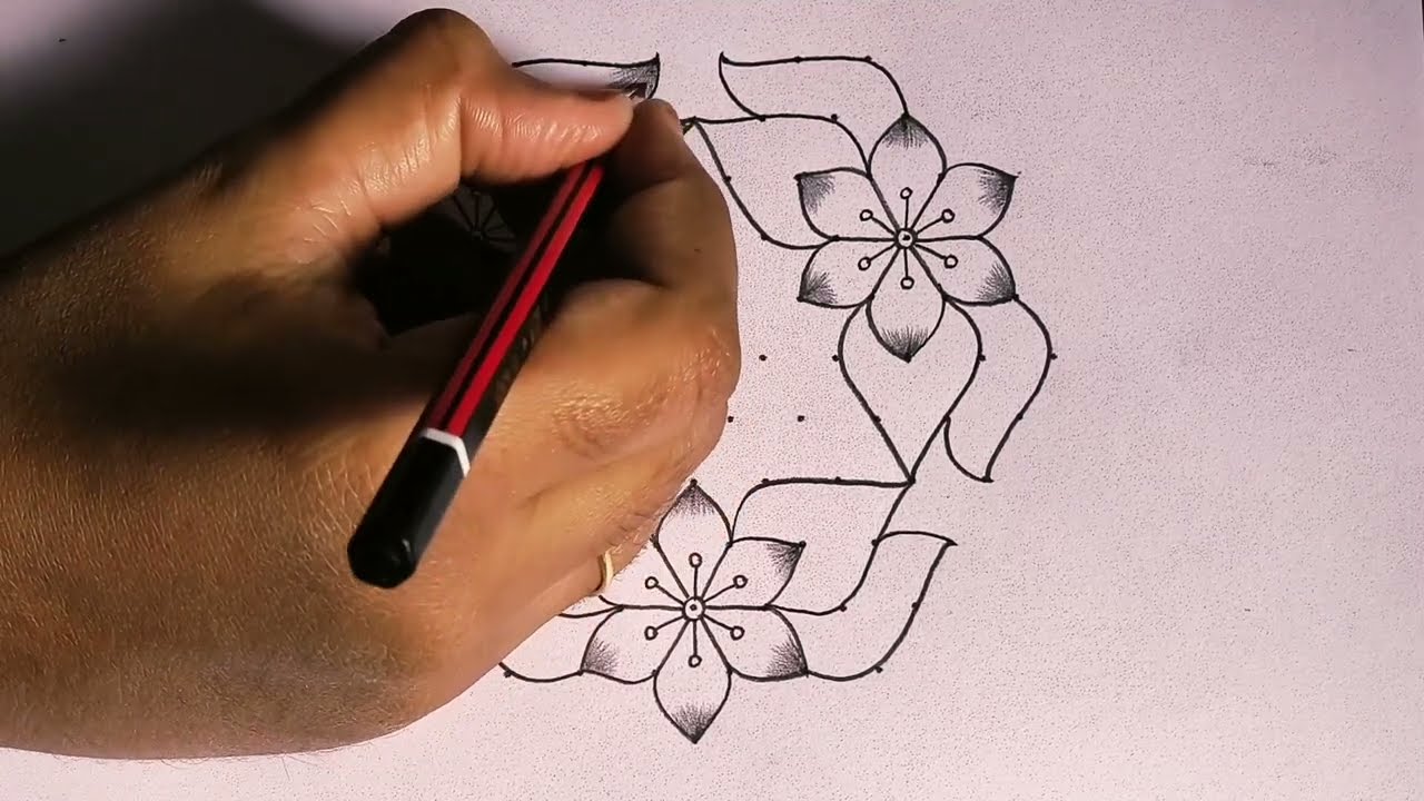 dot kolam simple|| pulli vacha poo kolam|| simple rangoli designs|| easy kolam with dots|| rangoli 