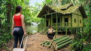 TIMELAPSE: Building an Off-Grid Bamboo House | Young Woman Starts Over After Broken Marriage