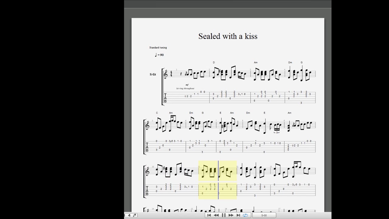 Sealed with a kiss Guitar Tab Solo YouTube