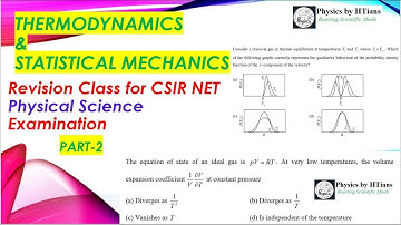 Statistical Mechanics Thermodymanics👉Solved CSIR-NET Physical Science Paper👉Target NET GATE JEST JAM
