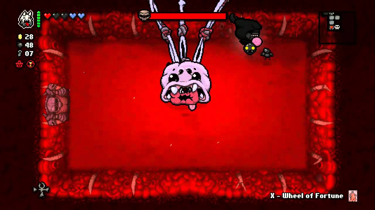 The Binding of Isaac Rebirth "Daddy Long Legs" boss fight YouTube