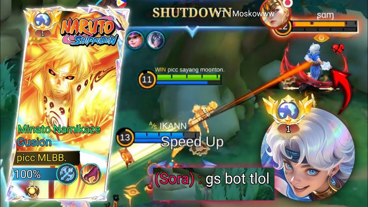 SOLO GAME SENGIT LOCK TOP 1 GLOBAL SORA!! GUSION X MINATO GAMEPLAY!!