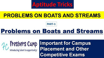 Aptitude Tricks : Problems on Boats and Streams Part - 1 | Freshers Camp | Campus Placement