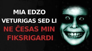 Mia edzo veturigas sed li ne ĉesas min fiksrigardi