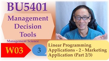 Linear Programming Applications - 2 - Marketing Application (Part 2/3)