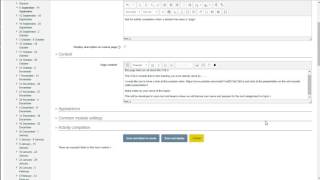 COLA moodle adding a page resource
