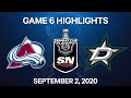 NHL Highlights | 2nd Round, Game 6: Avalanche vs. Stars - Sept 2, 2020