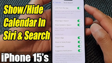 iPhone 15/15 Pro Max: How to Show/Hide Calendar In Siri & Search
