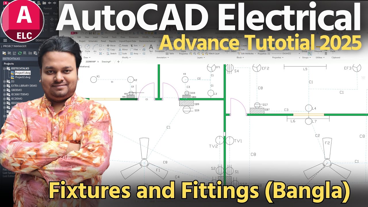 How to Add Fitting & Fixture in Floor Plan – A to Z Part-2 | AutoCAD ...