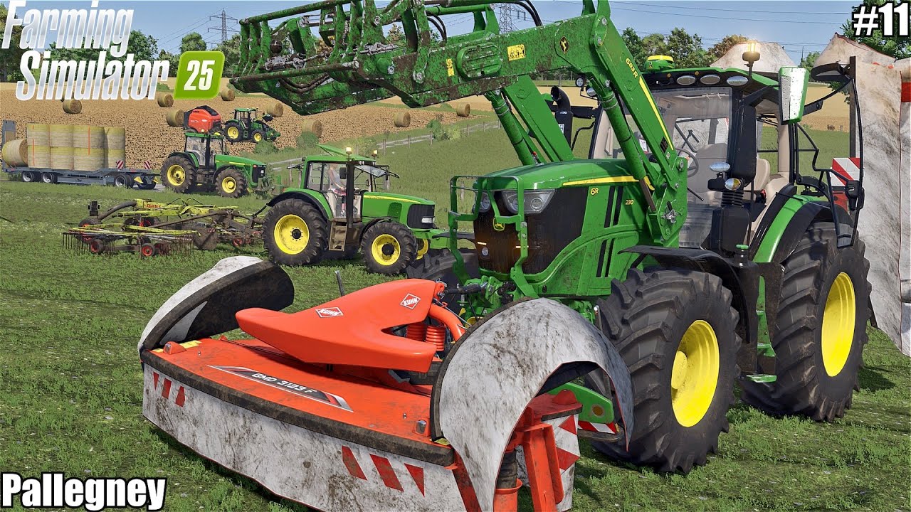 MOWING, WINDROWING ALFALFA, SPREADING MANURE, BALING AND LOADING STRAW | Pallegney | 10