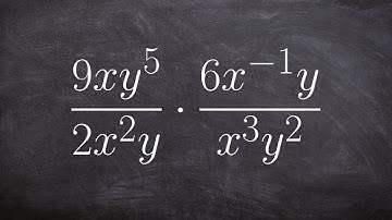Multiplying two rational expressions then using the rules of exponents to simplify