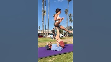Acro with a stranger! Check my bio to learn beginner acroyoga!